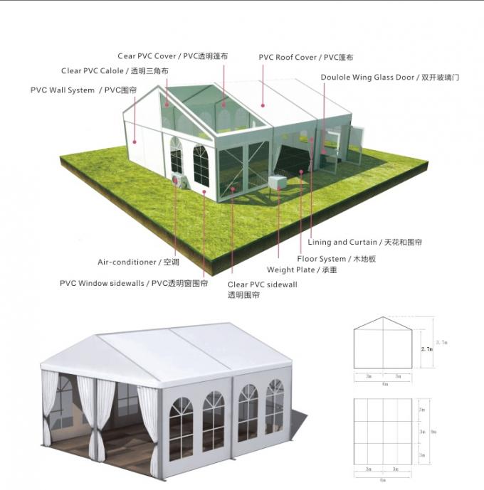반대로 장수 20x40 - 부식 명확한 지붕을 가진 투명한 결혼식 천막